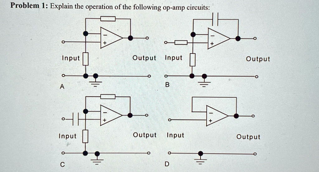 SOLVED: Problem 1: Explain the operation of the following op-amp ...