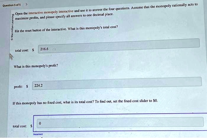 [GET ANSWER] Question 5 of 5 > Macmillan Learning Open the interactive ...