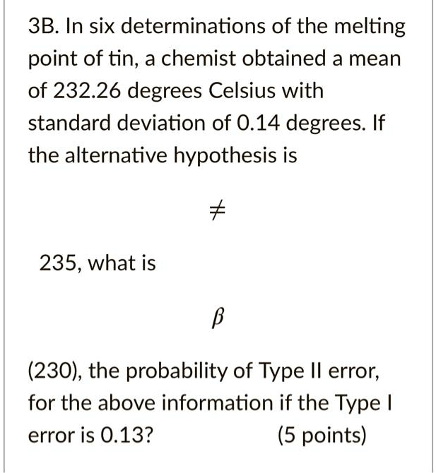 SOLVED In six determinations of the melting point of tin, a chemist
