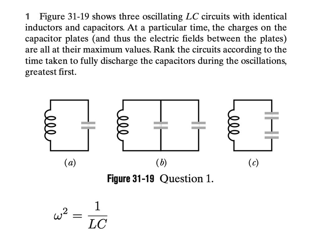 SOLVED Figure 3119 shows three oscillating LC circuits with identical