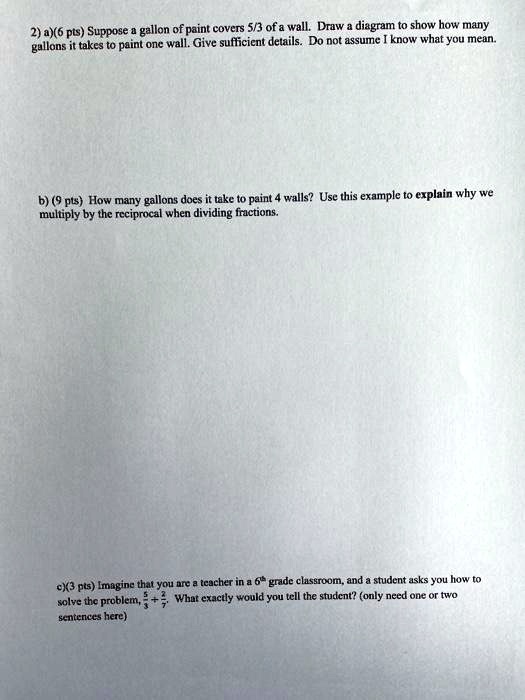 SOLVED One gallon of paint covers 5/3 of a wall. Draw a diagram to