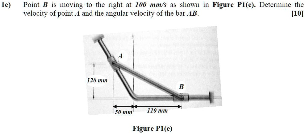 SOLVED: 1e) Point B Is Moving To The Right At 100 Mm/s As Shown In ...