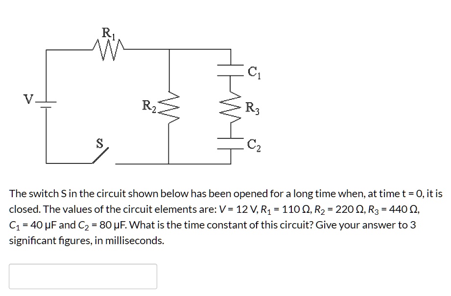 SOLVED Rz C2 The switch S in the circuit shown below has been opened