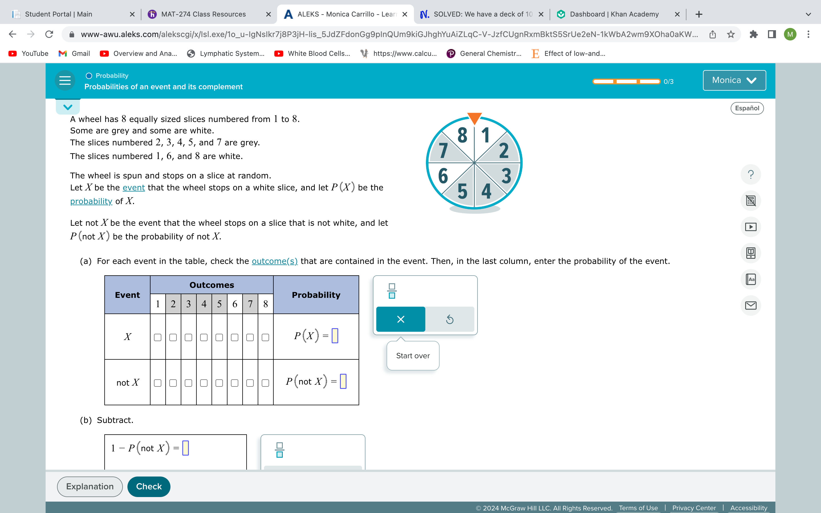 Wheel Slice Math A wheel has 8 equally sized slices numbered from 1 to 8 . Some are grey ...