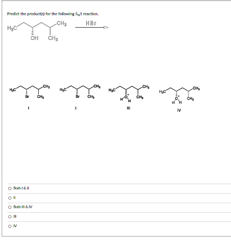 Solved Predict The Products For The Following Sn1 Reaction Ch3 Hbr 101 Ho Ch3 H3c H3c Br Ch3 7617