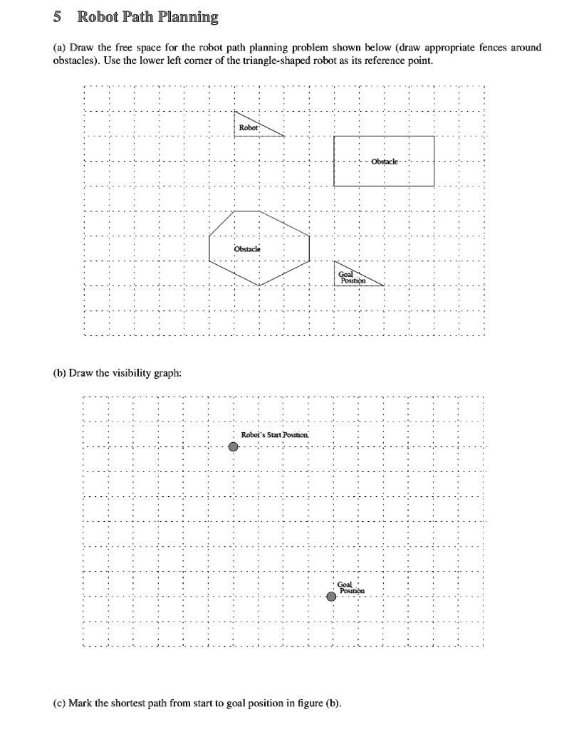 5 Robot Path Planning (a) Draw the free space for the robot path ...