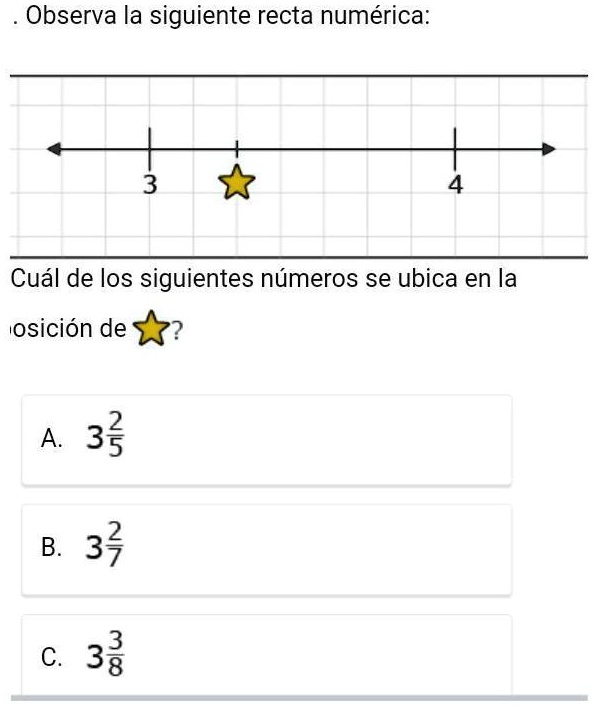 SOLVED: Observa La Siguiente Recta Numérica: ¿Cuál De Los Siguientes ...