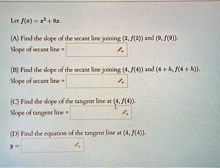 find the slope of the secant line joining calculator