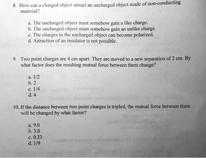 How Can A Charged Object Attract An Uncharged Object Made Of Non Conducting Material