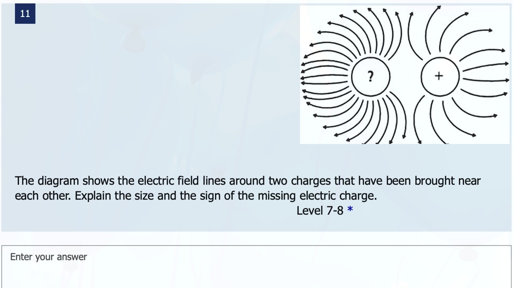 11 the diagram shows the electric field lines around two charges that ...