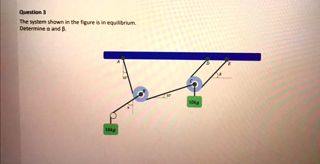 Question 3 The system shown in the figure is in equilibrium. Determine ...