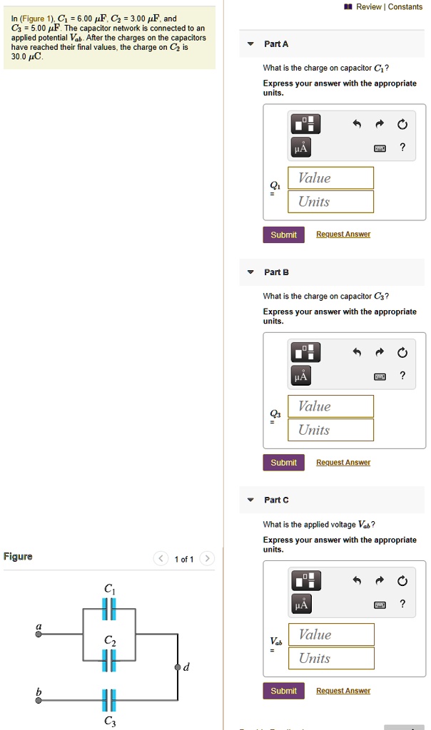 SOLVED Review [ Constants (Figure 1) C1 6.00 pF, Cz = 3.00 pF, and 5