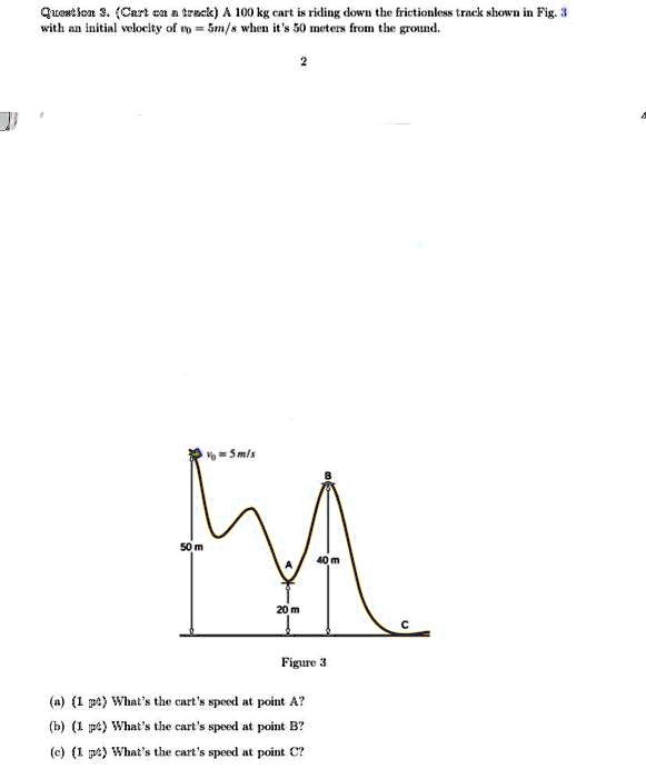 SOLVED A 100 kg cart is riding down the frictionless track shown in
