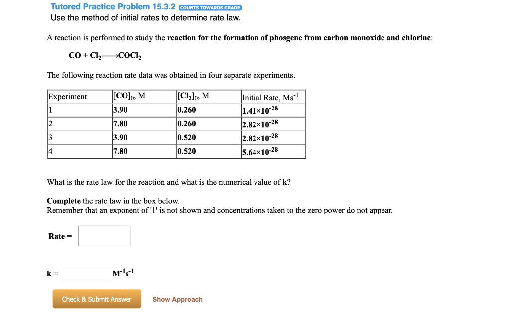 SOLVED: A reaction is performed to study the reaction for the formation ...