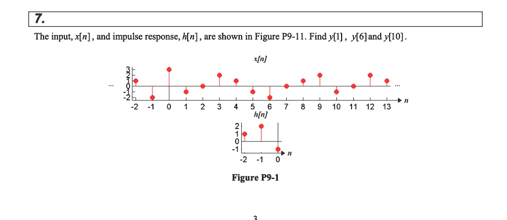 7. The input, x[n], and impulse response, h[n], are shown in Figure P9 ...