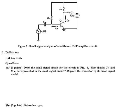 SOLVED: Figure 3: Small Signal Analysis Of A Self-biased BJT Amplifier ...