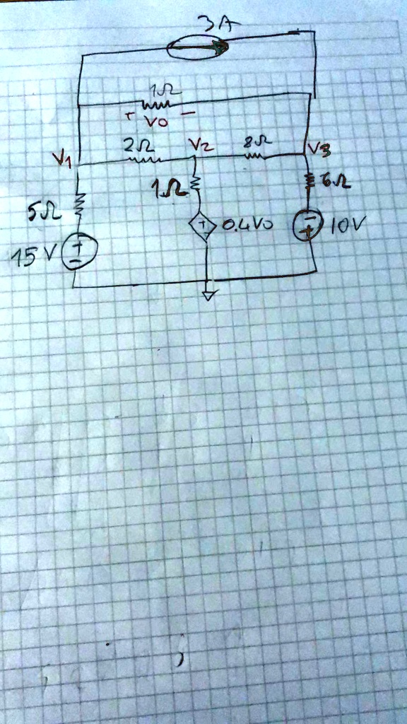 SOLVED: a) Calculate the voltages v1, v2, v3 using node voltage method ...