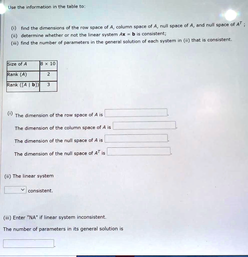 SOLVED Use the information in the table to find the dimensions