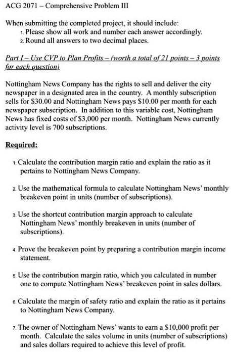 ACG2071-Comprehensive Problem III When Submitting The Completed Project ...