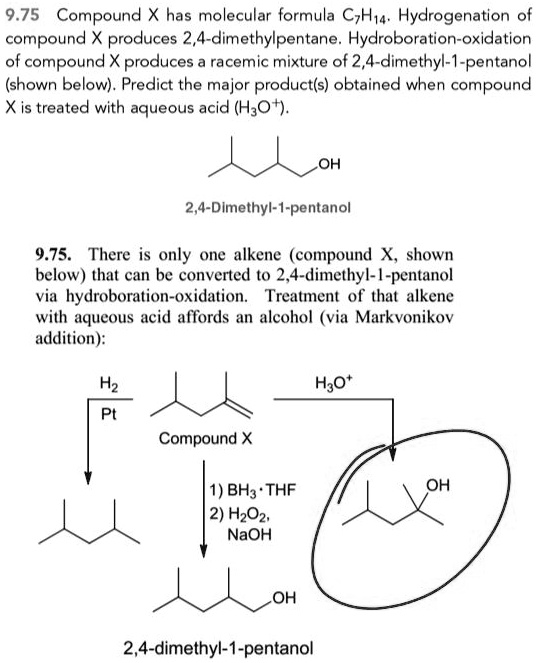 SOLVED 9.75 Compound X has the molecular formula C2H4