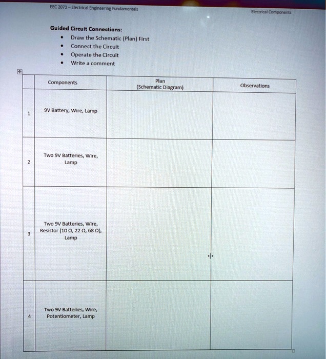 EEC 2073 - Electrical Engineering Fundamentals Guided Circuit