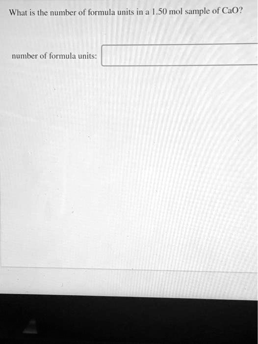 Number Of Formula Units Number Of Formula Units