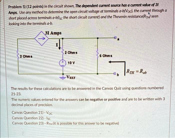 SOLVED Problem 5) (12 Points) In The Circuit Shown; Dependent SOLVED Problem 5) (12 Points) In The Circuit Shown; Dependent