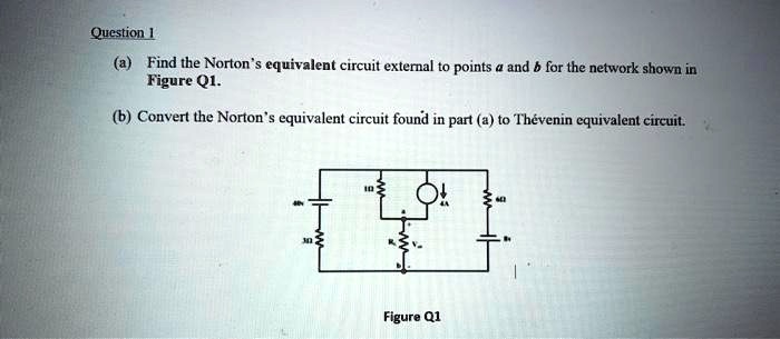 SOLVED: Question1 (a) Find the Nortons equivalent circuit external to ...