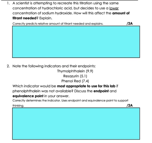 SOLVED A scientist is attempting to recreate this titration using the