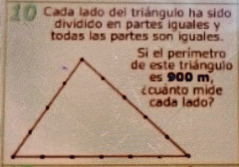 SOLVED: Cada lado del triangulo ha sido dividido en partes iguales y ...