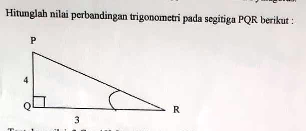 SOLVED: Hitunglah Nilai Perbandingan Trigonometri Pada Segitiga PQR ...