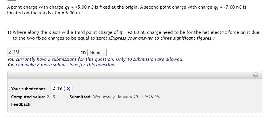 point charge with charge q1 500 nc is fixed at the origin a second ...