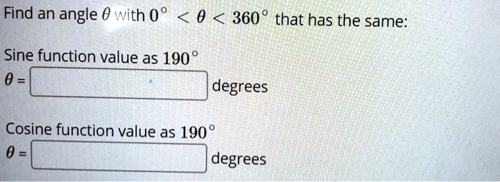 Sine Function Value As 190