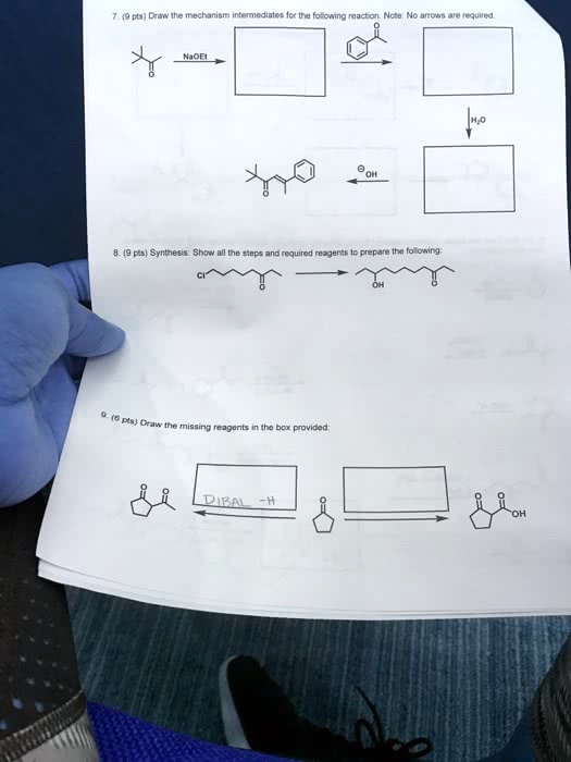 7. (9 pts) Draw the mechanism intermediates for the following reaction ...