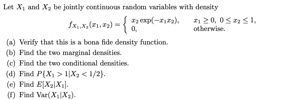 Solved Let X1 And X2 Be Jointly Continuous Random Variables With