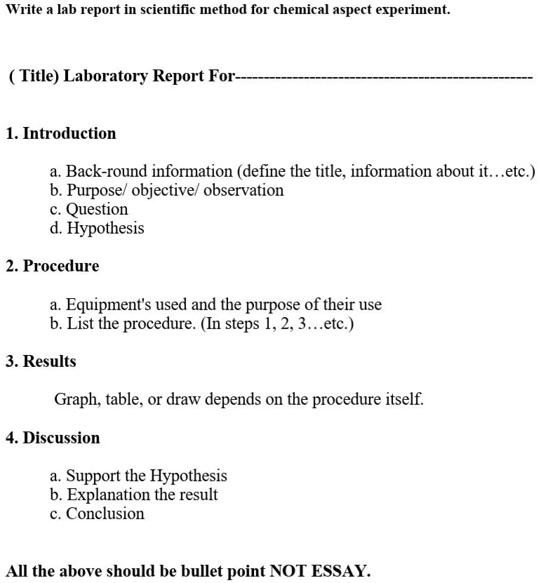 SOLVED Your Purpose of Experiment is Testing food samples for the
