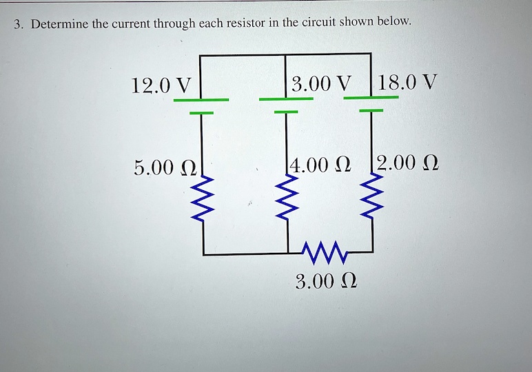 Solved 3 Determine The Current Through Each Resistor In The Circuit Shown Below 120 V 300 V 1277