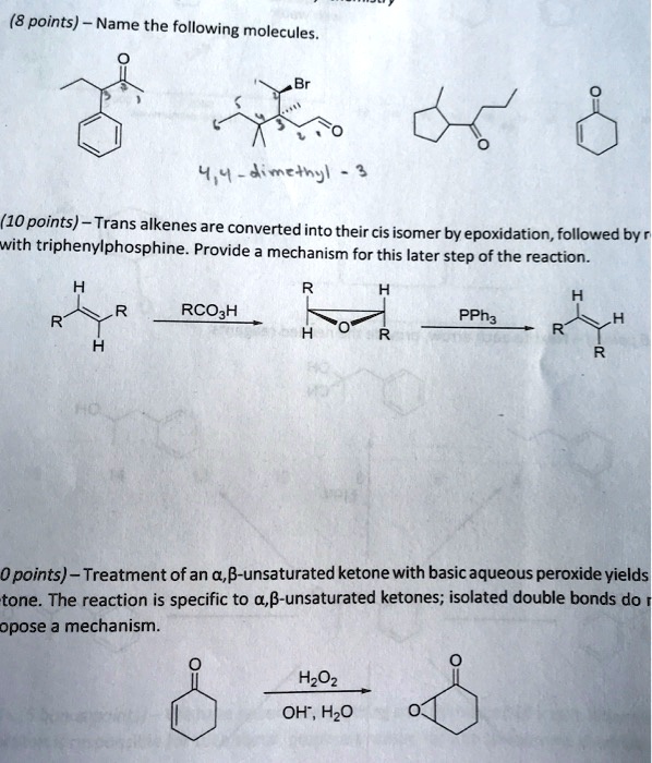 SOLVED: Text: (8 points) Name the following molecules 4,4-dimethyl (10 ...