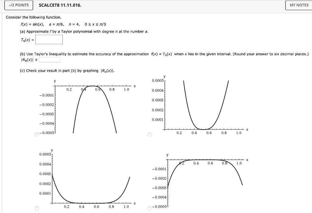 SOLVED: SCALCET8 11.11.2016. MY NOTES Consider The Following Function ...