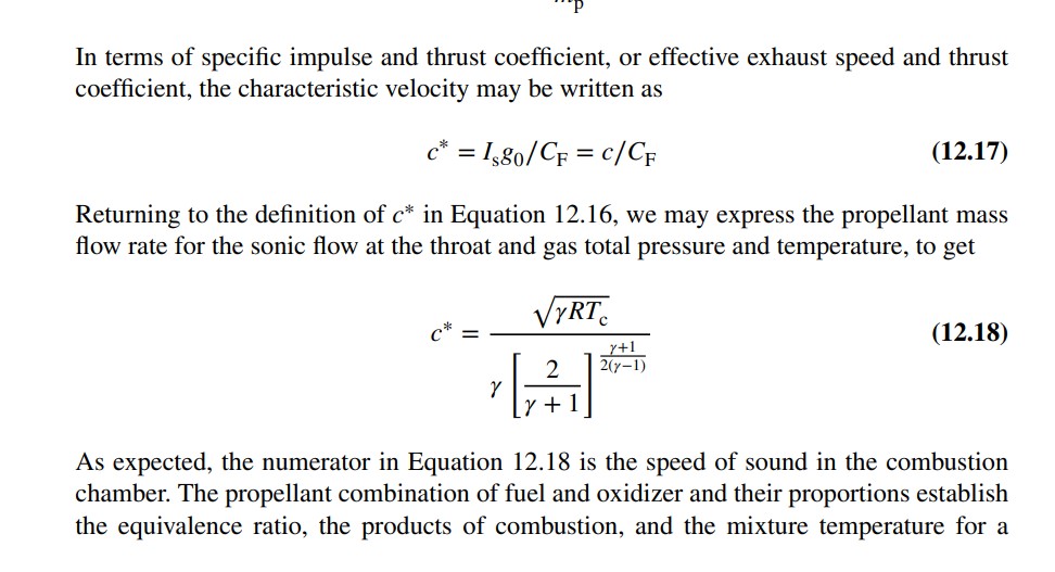 SOLVED In terms of specific impulse and thrust coefficient, or