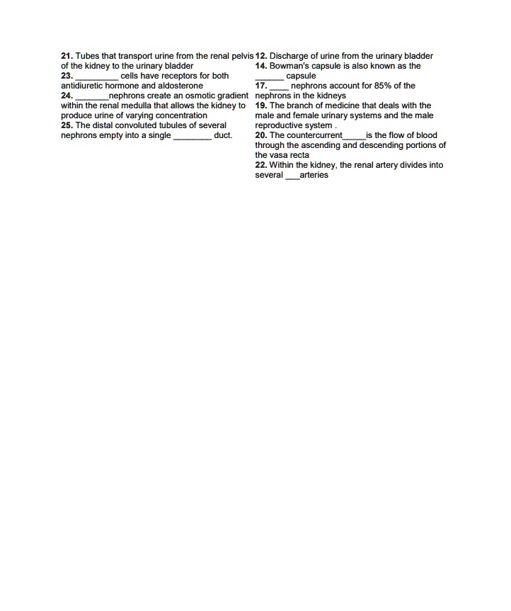 VIDEO solution: 21. Tubes that transport urine from the renal pelvis