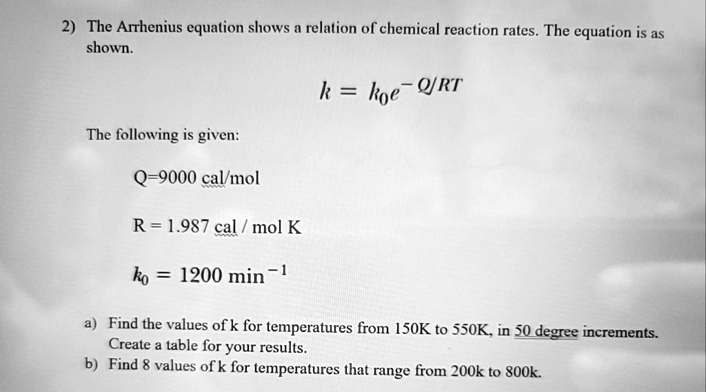 2 the arrhenius equation shows a relation of chemical reaction rates ...