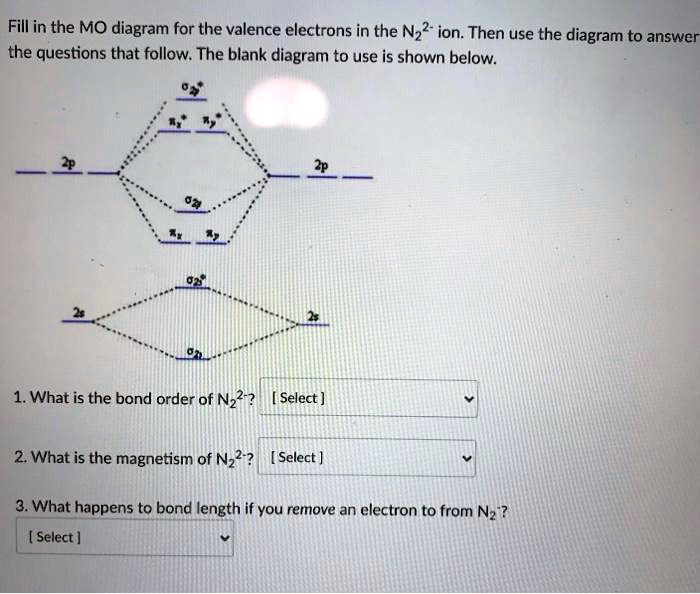 fill in the mo diagram for the valence electrons in the nz ion then use ...