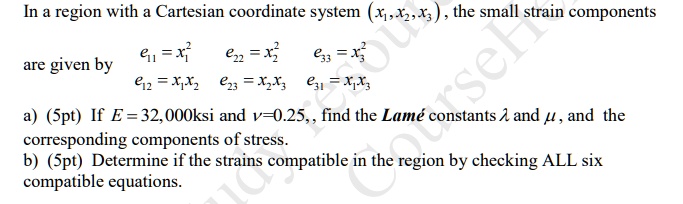 SOLVED: In a region with a Cartesian coordinate system (x, y, z), the ...
