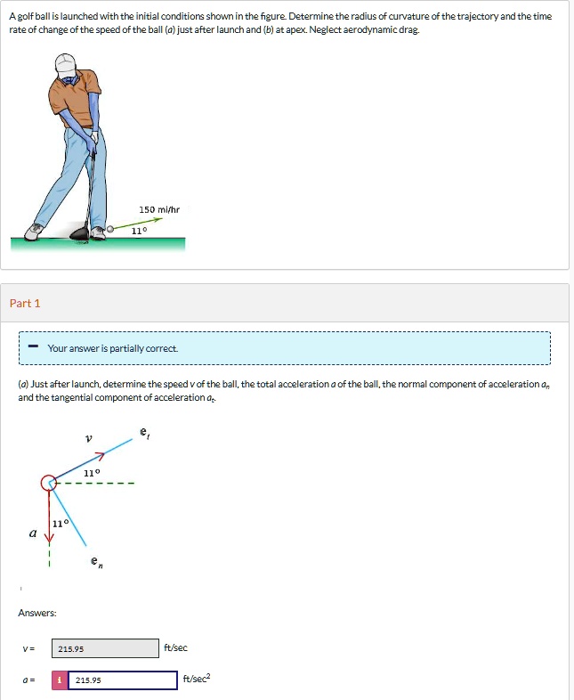 solved-a-golf-ball-is-launched-with-the-initial-conditions-shown-in