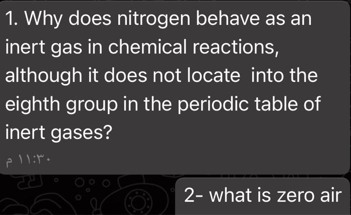 Inert Gas In Chemical Reactions