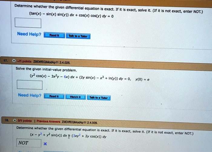 Solved Determine Whether The Given Differential Equation Is Exact If