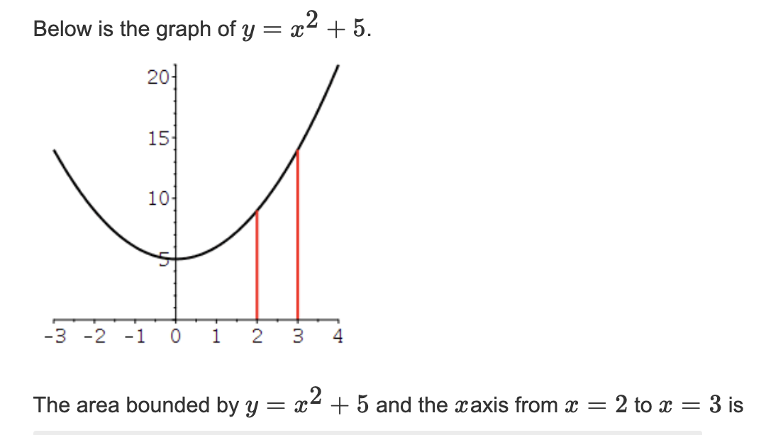 solved-below-is-the-graph-of-y-x-2-5-the-area-bounded-by-y-x-2-5-and