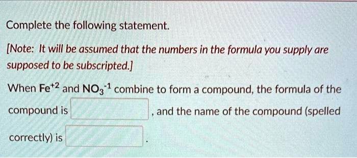 SOLVED: Complete the following statement. [Note: It will be assumed ...