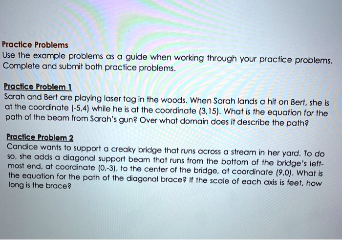 practice problems use the example problems as a guide when working ...
